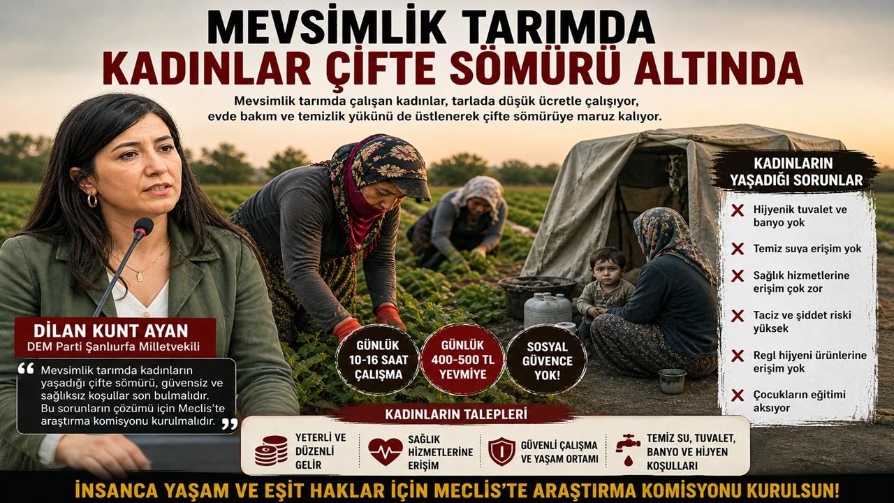 AYAN"MEVSİMLİK TARIMDA KADINLAR ÇİFTE SÖMÜRÜ ALTINDA